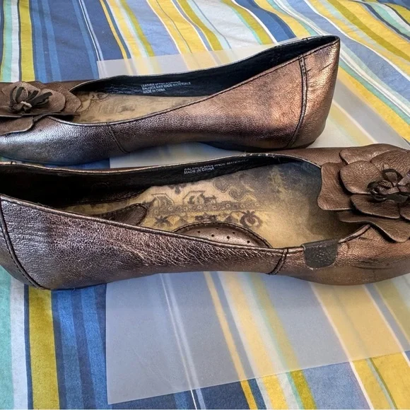 Born Metallic Brown Floral Flats - Picture 4 of 10